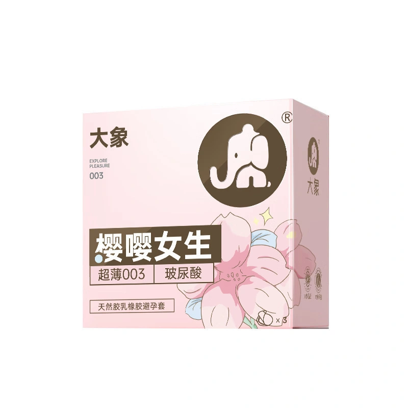 3S Elephant Sakura Ying Ultra-Thin 003 Hyaluronic Acid Condoms – Sakura Scented, Ultra-Safe & Sensitive