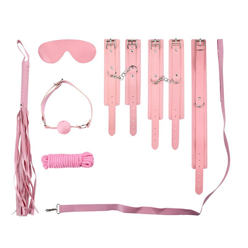 Premium 7-Piece Leather BDSM Set SM-7PG – Erotic Bondage & Restraint Toys, For Men and Women