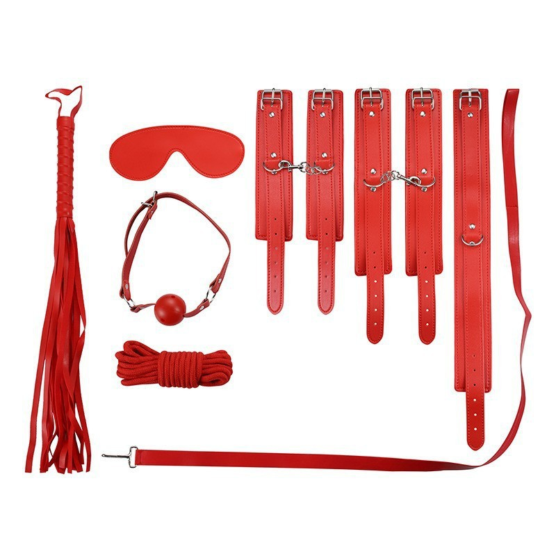 Premium 7-Piece Leather BDSM Set SM-7PG – Erotic Bondage & Restraint Toys, For Men and Women