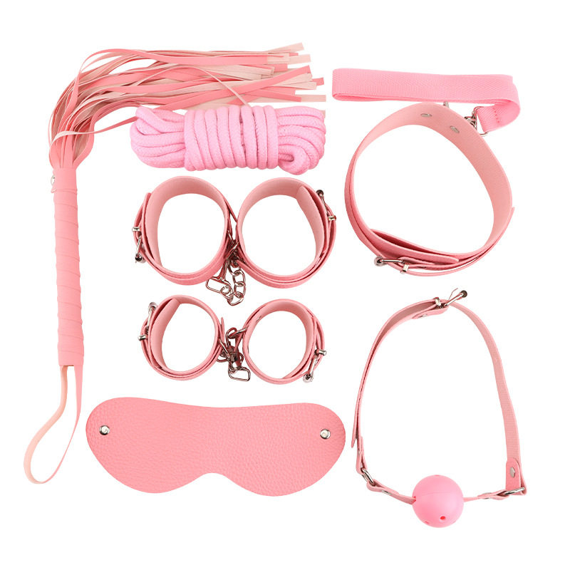 Premium 7-Piece Leather BDSM Set SM-7PG – Erotic Bondage & Restraint Toys, For Men and Women