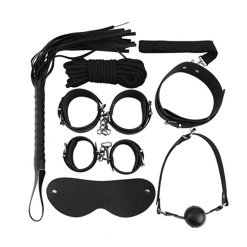 Premium 7-Piece Leather BDSM Set SM-7PG – Erotic Bondage & Restraint Toys, For Men and Women