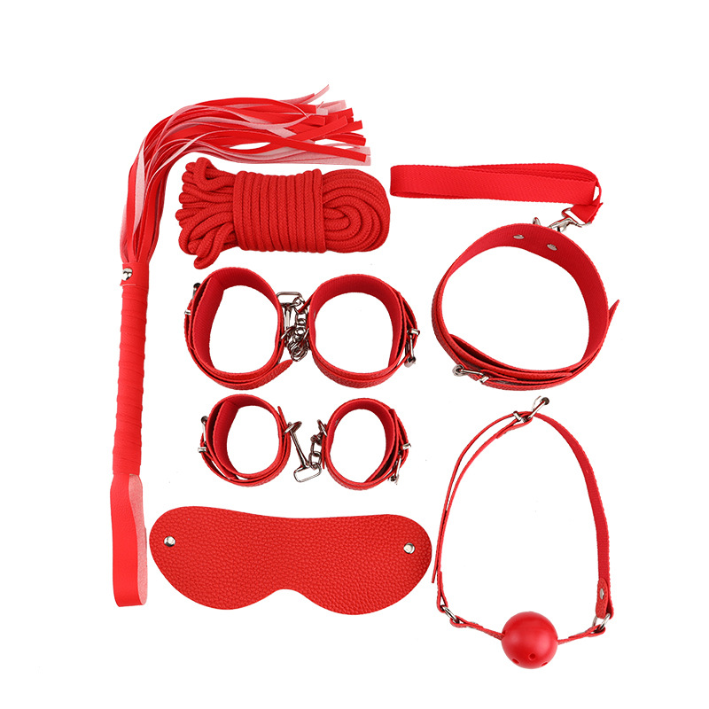 Premium 7-Piece Leather BDSM Set SM-7PG – Erotic Bondage & Restraint Toys, For Men and Women