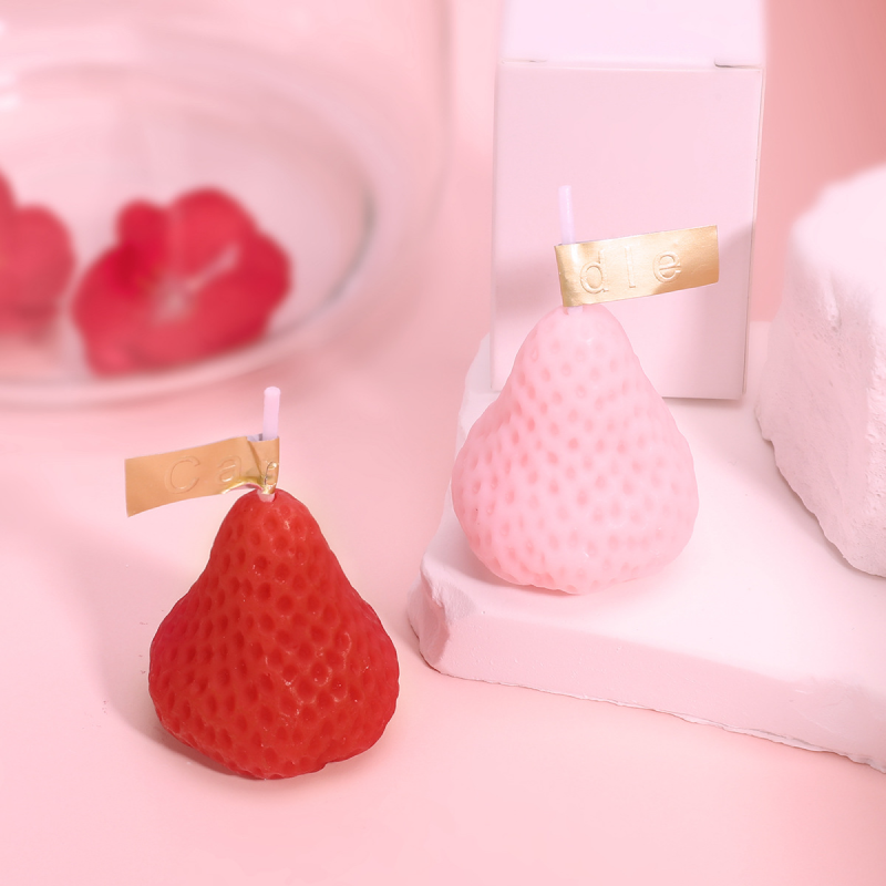 趣味-草莓低温蜡烛（红色/粉色）