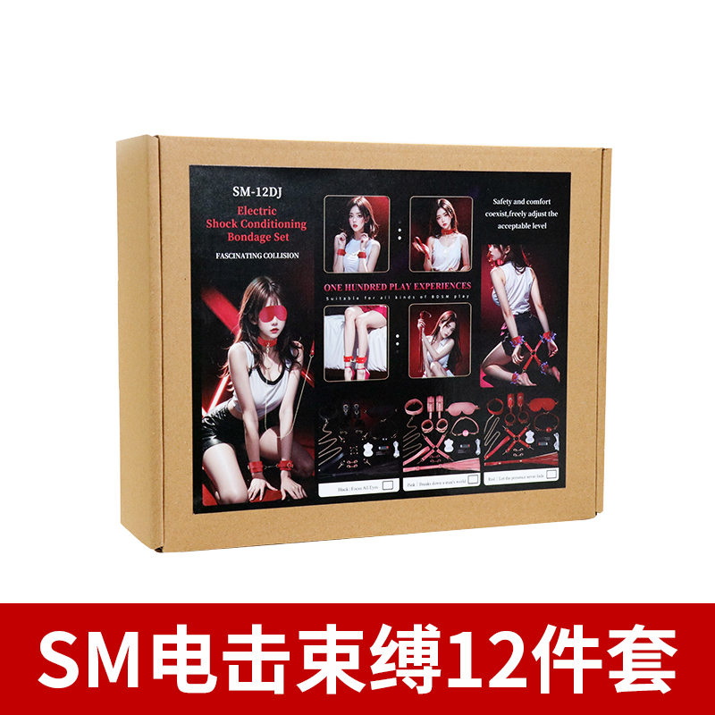 精品套装SM-12DJ 情趣电击束缚十二件套 （红色/粉色/黑色）趣调教捆绑束缚游戏另类玩具 男女可用