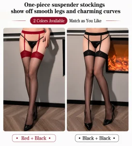 2pcs Women Garter Belt Pantyhose Thigh High Stockings Fishnet Lace Leggings