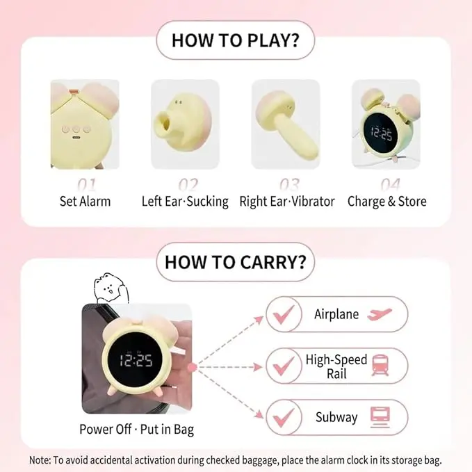 Alarm Clock Suction Vibrator with App Control Remote Access and Quiet Stimulation for Women