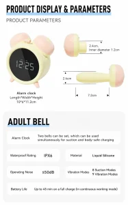 Alarm Clock Suction Vibrator with App Control Remote Access and Quiet Stimulation for Women