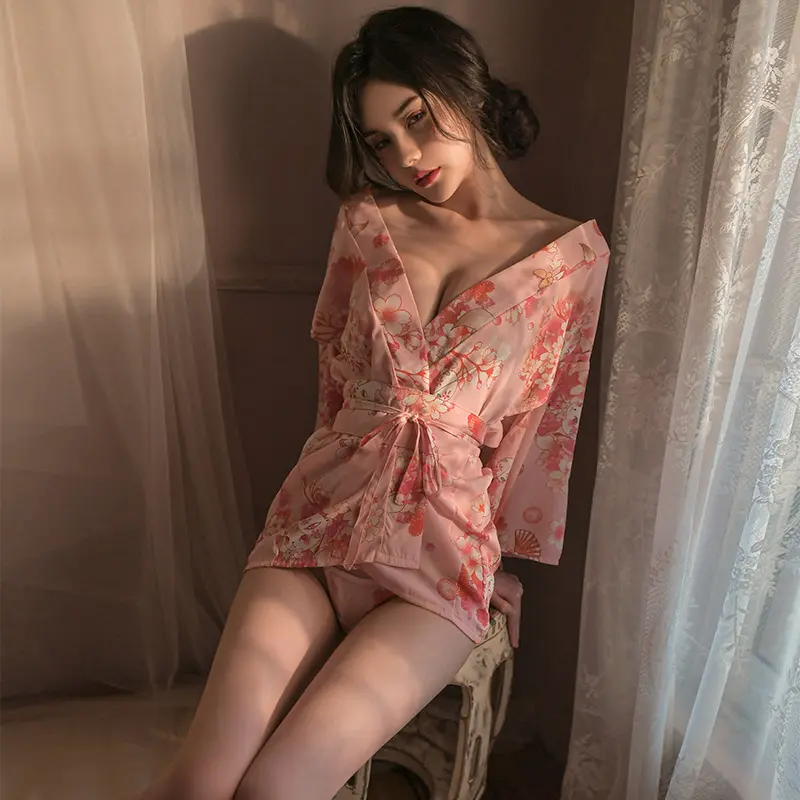 anime-cosplay-lingerie-japanese-kimono-robe-mainservant-pink-sleepwear-halloween-02 Anime Cosplay Lingerie Japanese Kimono Robe Mainservant Pink Sleepwear Halloween Costume for Women Sexy Uniform Maid Dress Belt