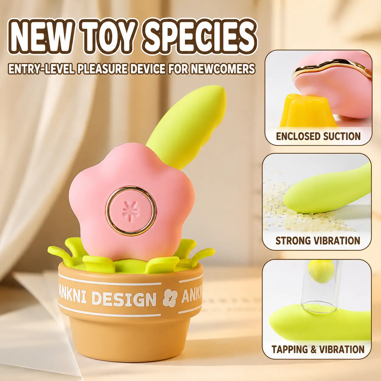 ANKNI Spring FaFa Blossom APP-Controlled Vibrator for Women Rechargeable Massager