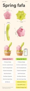 ANKNI Spring FaFa Blossom APP-Controlled Vibrator for Women Rechargeable Massager