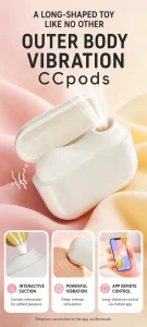 Cake Bunny Earbud Design App Controlled Vibrating Suction Massager For Women
