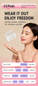 Cake Bunny Earbud Design App Controlled Vibrating Suction Massager For Women