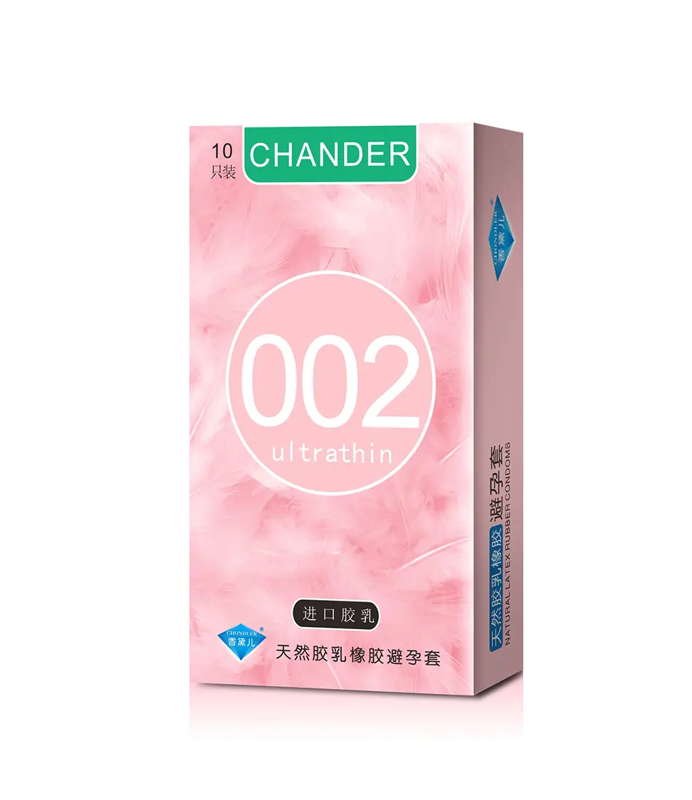 Chondler 002 Ultra Lubricated Thin Condoms Natural Latex Smooth Surface Protective Condoms 10-Pack