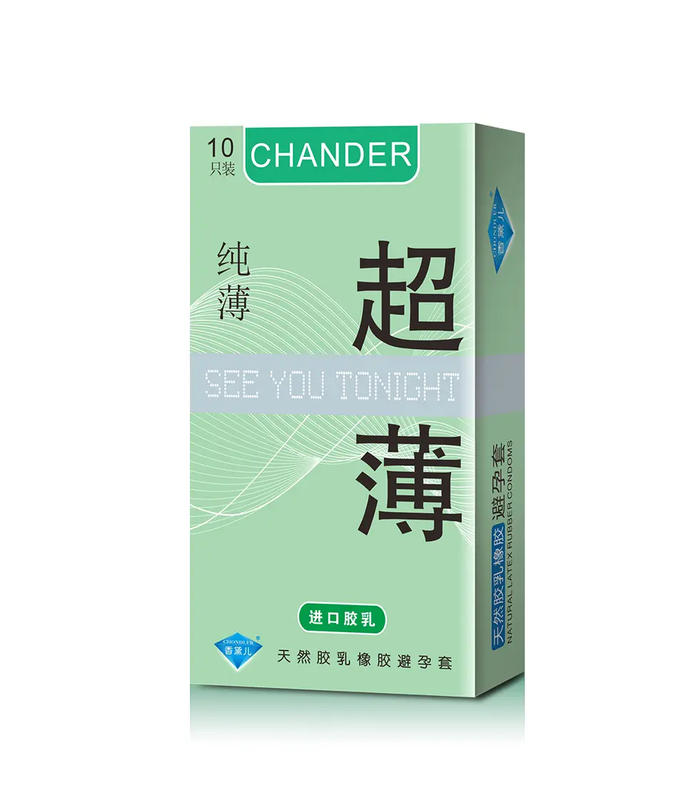 Chondler 002 Ultra Lubricated Thin Condoms Natural Latex Smooth Surface Protective Condoms 10-Pack