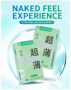 Chondler 002 Ultra Lubricated Thin Condoms Natural Latex Smooth Surface Protective Condoms 10-Pack