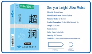 Chondler 002 Ultra Lubricated Thin Condoms Natural Latex Smooth Surface Protective Condoms 10-Pack