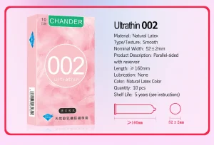 Chondler 002 Ultra Lubricated Thin Condoms Smooth Surface Protection Condoms
