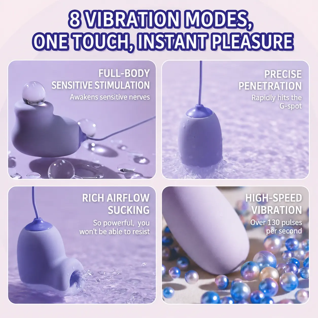 Jissbon 2-in-1 Nipple Sucking Vibrator Egg Clitoral Stimulator G-Spot Massager