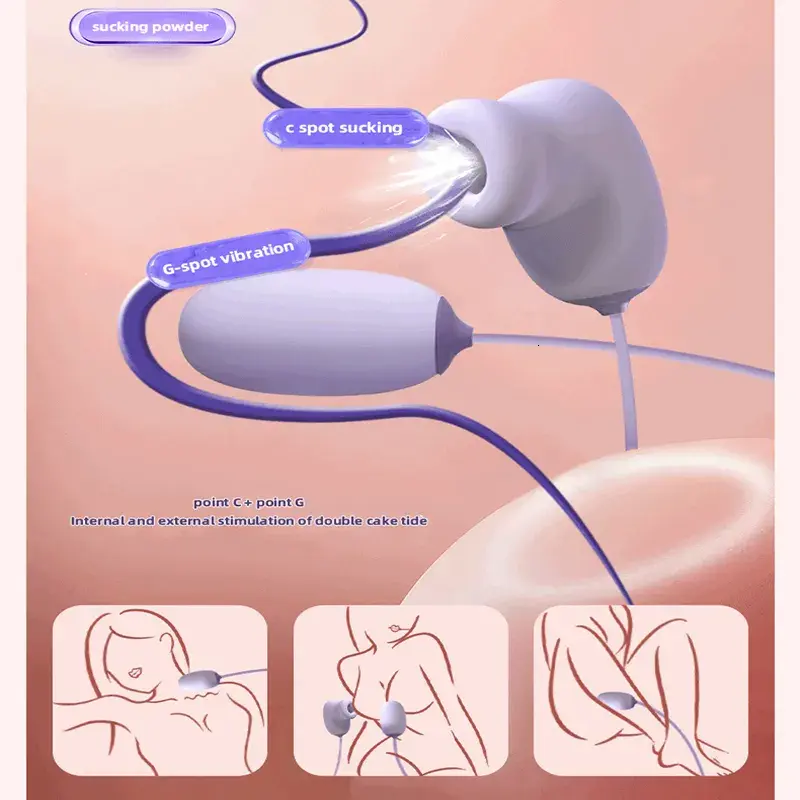 Jissbon 2-in-1 Nipple Sucking Vibrator Egg Clitoral Stimulator G-Spot Massager
