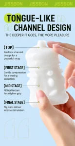 Jissbon Air Pulse Masturbation Egg with Stimulating Teasing and Tight Fit Options
