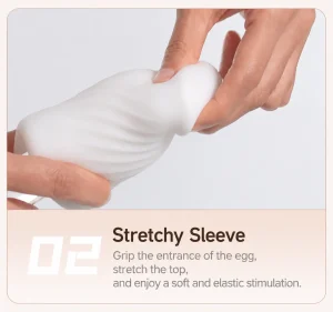 Jissbon Air Pulse Masturbation Egg with Stimulating Teasing and Tight Fit Options