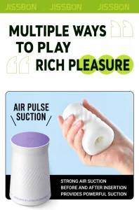 Jissbon Air Pulse Masturbation Egg with Stimulating Teasing and Tight Fit Options