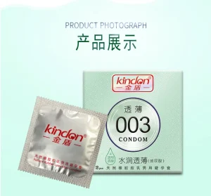 Kindon Hyaluronic Acid Lubricated Ultra-Thin 003 Natural Latex Male Condoms 2pcs