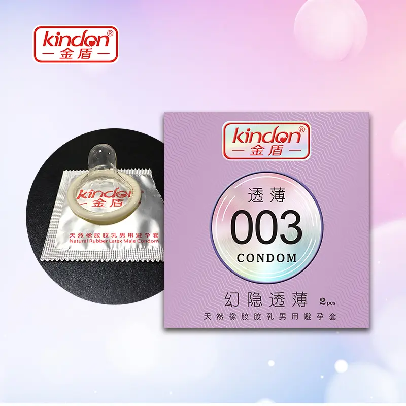 Kindon Invisible Feel Ultra-Thin 003 Natural Latex Male Condoms 2pcs