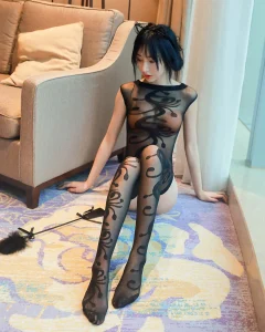 Sexy Fishnet Bodystocking Jacquard Mesh Open Back Lingerie Nightwear