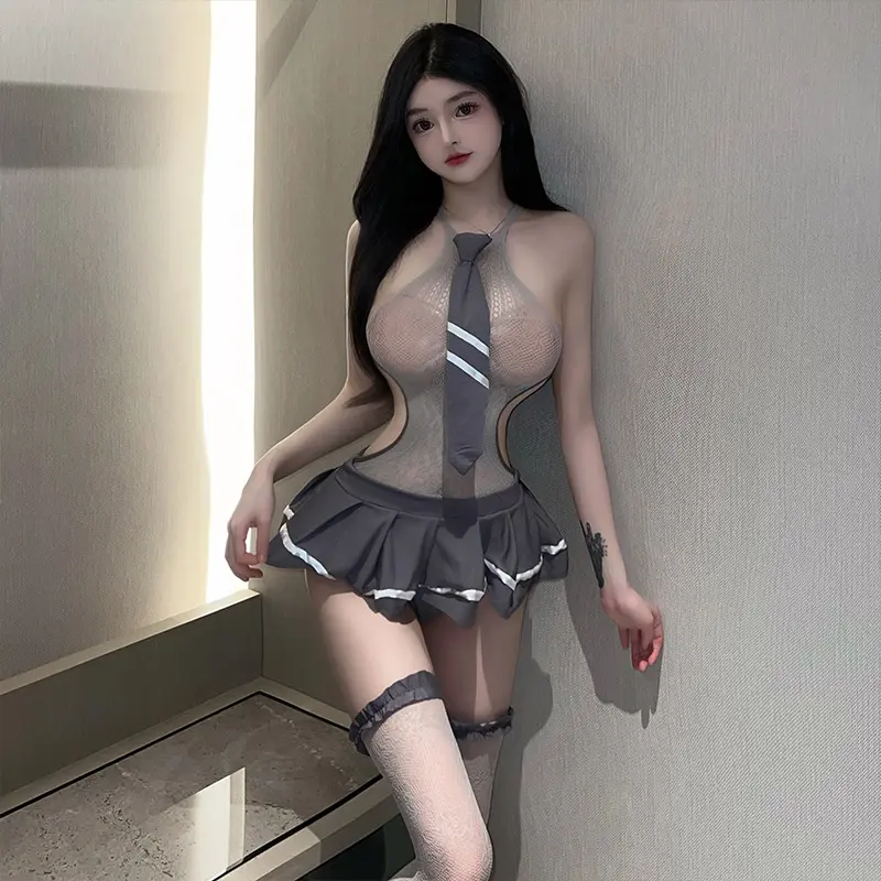 Sexy JK School Uniform Cosplay Lingerie Set Pleated Mini Skirt Sailor Costume