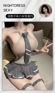 Sexy JK School Uniform Cosplay Lingerie Set Pleated Mini Skirt Sailor Costume