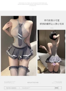 Sexy JK School Uniform Cosplay Lingerie Set Pleated Mini Skirt Sailor Costume