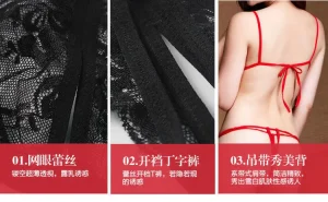 Sexy Lingerie Set Bra + Panty Thong Bikini Lace Women Comfortable Intimate Wear