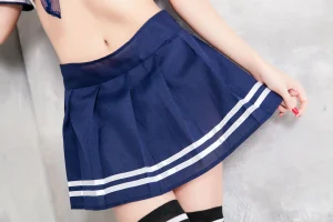Sexy Lingerie Set for Women Erotic Schoolgirl Cosplay Outfit Costume Ladies Crop Top with Mini Skirt