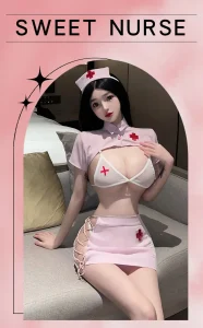Sexy Nurse Costume for Women Nurse Cosplay Lingerie Babydoll Outfit Role Play Underwear Dress with Hat