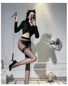 Sexy Open Crotch Crotchless Sheer Suspender Garter Pantyhose Stockings Tights