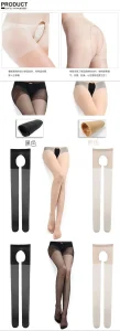 Sexy Open Crotch Tights Nylon Silk Stockings for Women Seamless Crotchless Pantyhose