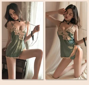 Silk Sling Irregular Embroidery Lace Dyed Ihoov Woman Costume Erotic Lingerie