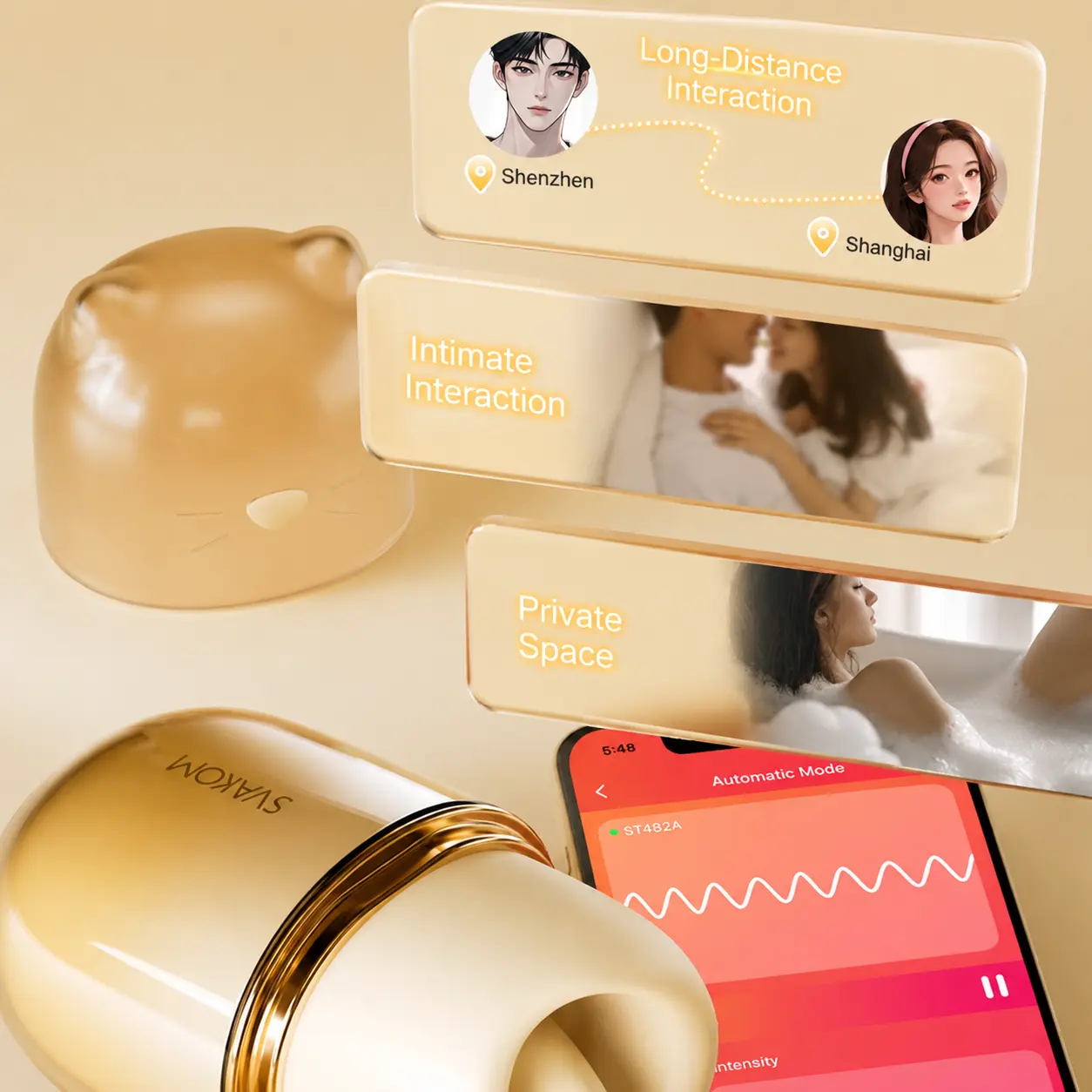 Svakom Tongue-Licking Suction Vibrator App Controlled Dual Stimulation Remote Massager for Women