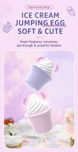 Unique Design Nipple Clit Stimulate Hidden For Egg Vibrator Ice Cream Inspired Sex Toy For Women