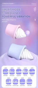 Unique Design Nipple Clit Stimulate Hidden For Egg Vibrator Ice Cream Inspired Sex Toy For Women