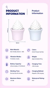 Unique Design Nipple Clit Stimulate Hidden For Egg Vibrator Ice Cream Inspired Sex Toy For Women