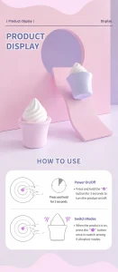 Unique Design Nipple Clit Stimulate Hidden For Egg Vibrator Ice Cream Inspired Sex Toy For Women