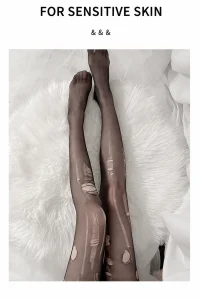 Women Easy-Tear Pantyhose Ultra-Thin Open Crotch Black Stockings Sexy Tearable Hosiery