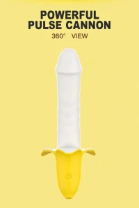 Banana Shape Pulse Mini Vibrator USB Rechargeable 8 Modes Food Grade Silicone IPX7 Waterproof Low Noise