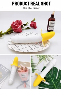 Banana Shape Pulse Mini Vibrator USB Rechargeable 8 Modes Food Grade Silicone IPX7 Waterproof Low Noise