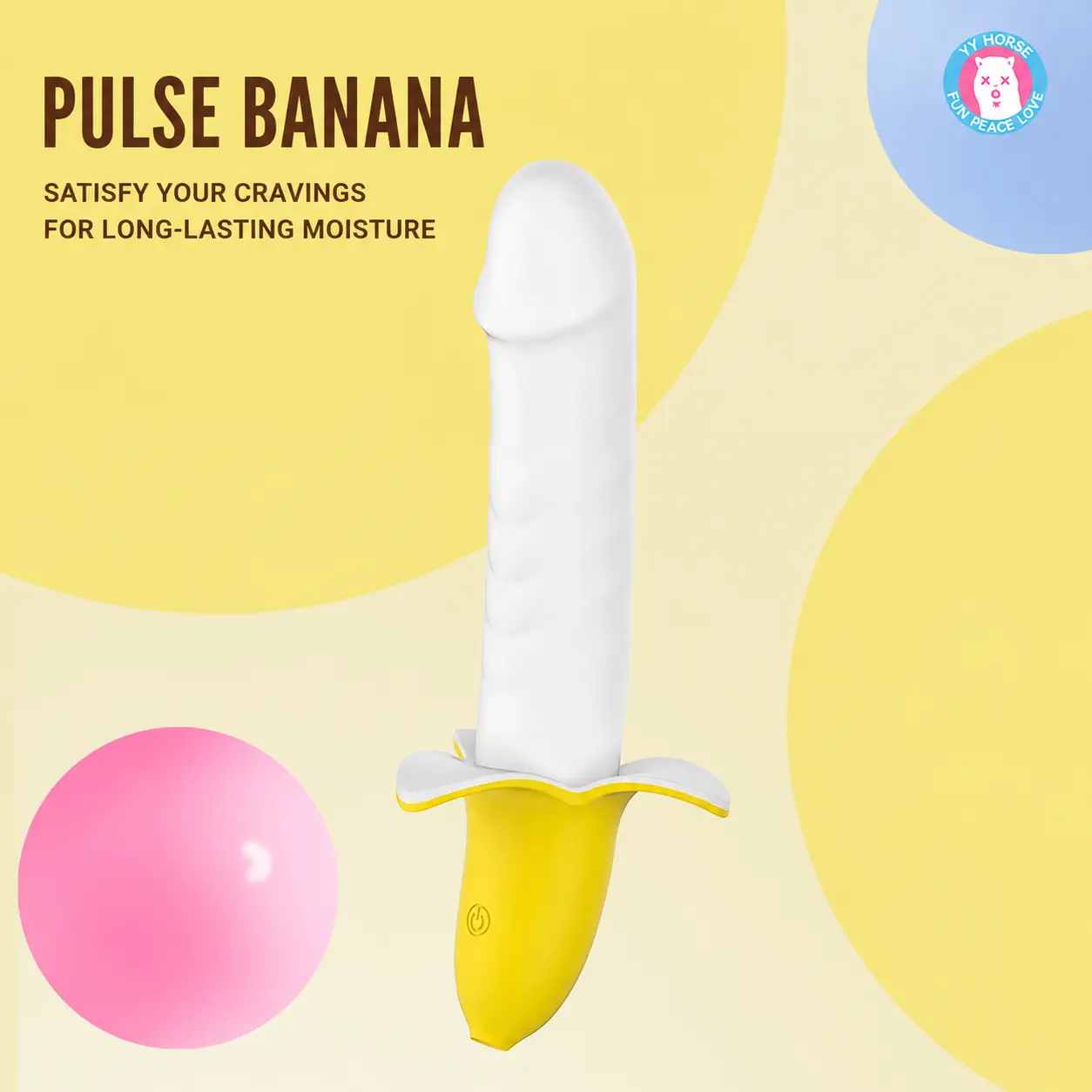 Banana Shape Pulse Mini Vibrator USB Rechargeable 8 Modes Food Grade Silicone IPX7 Waterproof Low Noise