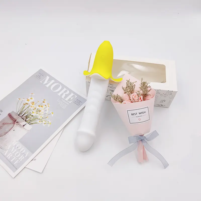 Banana Shape Pulse Mini Vibrator USB Rechargeable 8 Modes Food Grade Silicone IPX7 Waterproof Low Noise