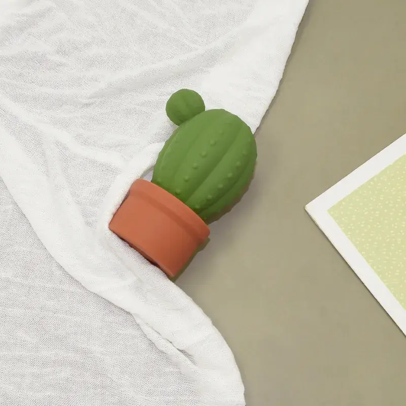 Cactus Mini Massager USB Rechargeable 10 Modes Soft Silicone Waterproof Low Noise Green
