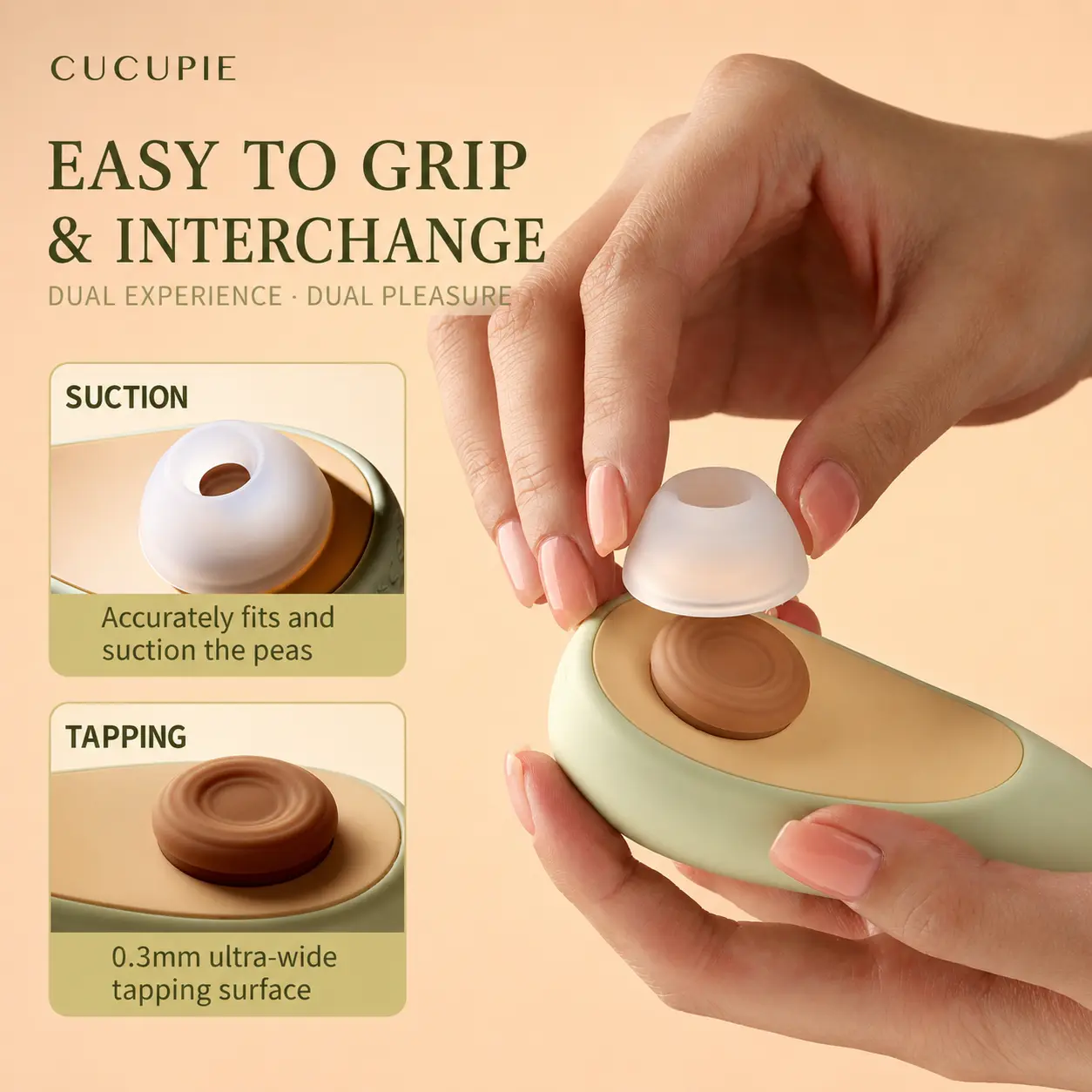 cucupie-avocado-shape-mini-massager-usb-rechargeable-8-intensity-levels-ipx6-04 CUCUPIE Avocado Shape Mini Massager USB Rechargeable 8 Intensity Levels Soft Silicone IPX6 Waterproof Green